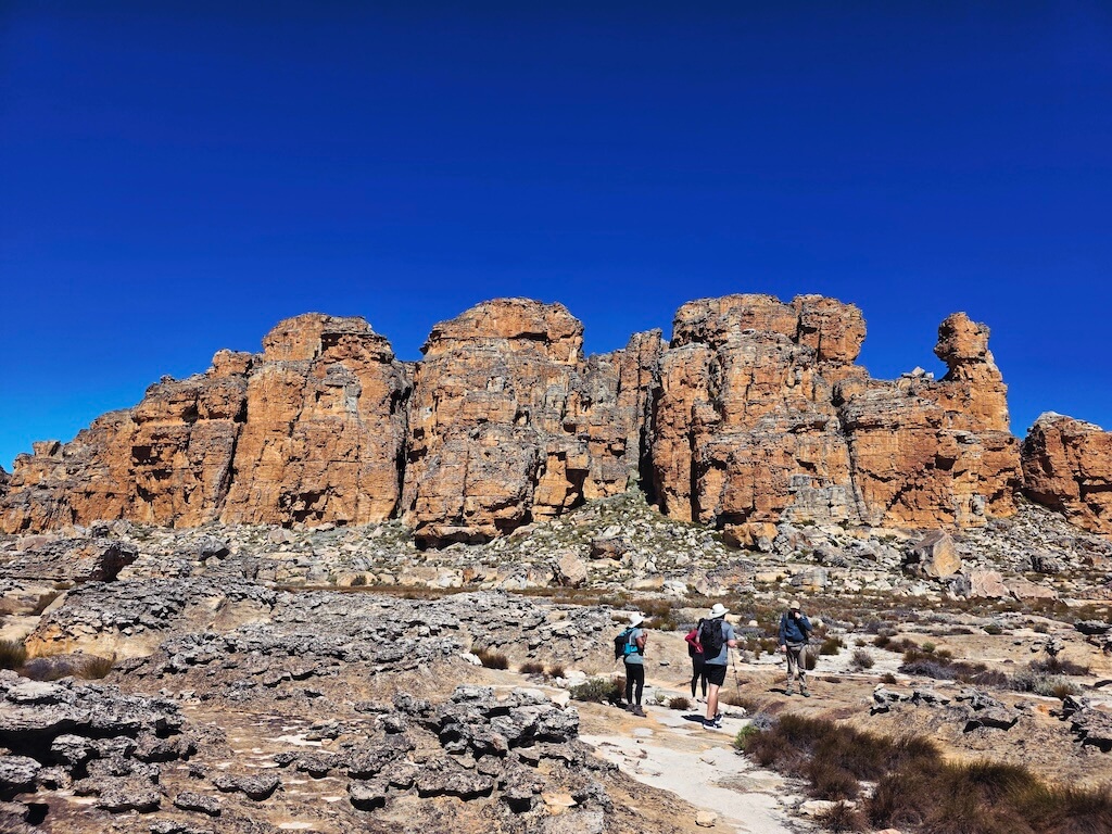 An imposing rock face, one we are just passing by on the way to the arch.